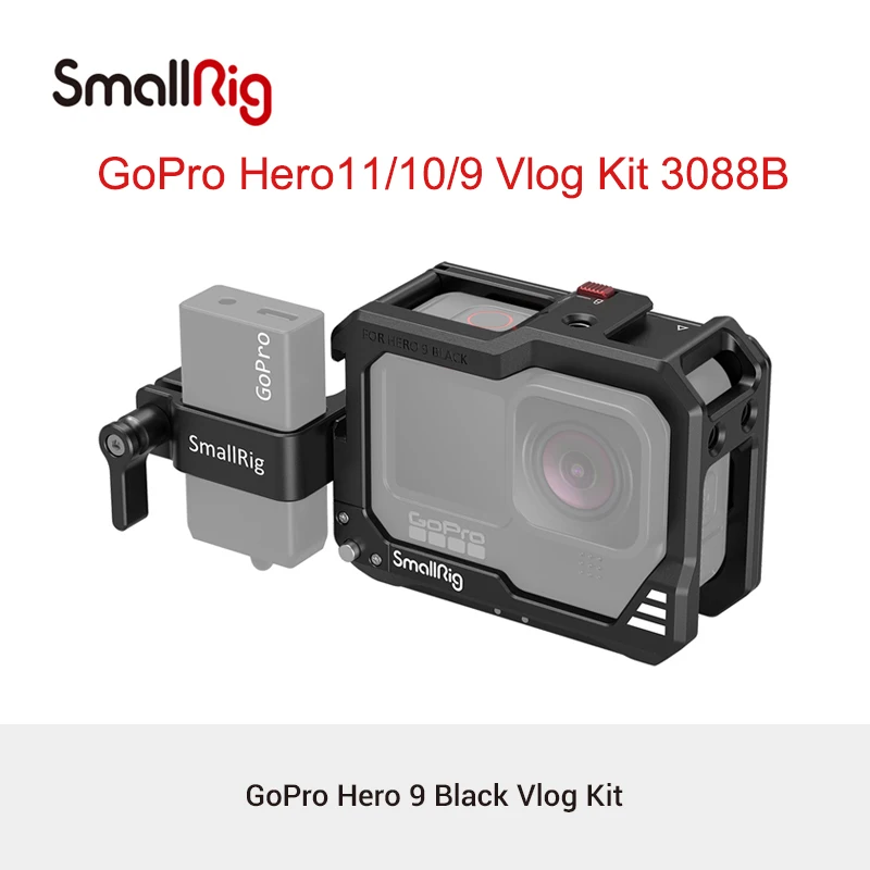 SmallRig 3084 GoPro Hero 11/10/9 Black Cage Vlog Kit Compatible With