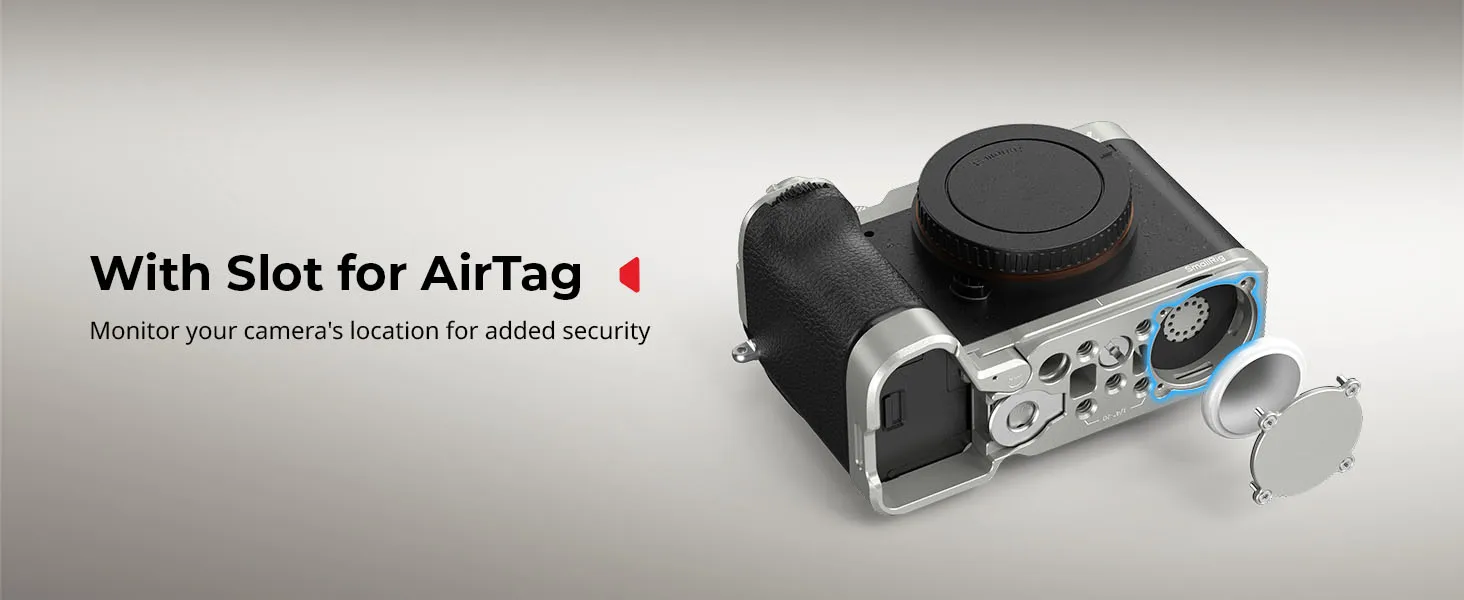 A7C II/A7CR Mount Plate with AirTag Slot for Sony Alpha 7C II / Alpha 7CR with A