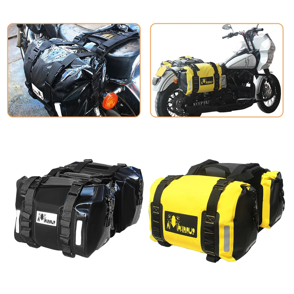 2 pcs Motorcycle Saddle Bag Waterproof Motorbike Side Bag Moto Motocross Helmet Backpack Luggage 50L