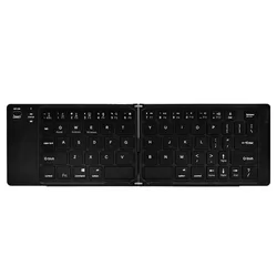 Foldable Wireless Bluetooth Keyboard for Tablets, Phones, and Laptops (Black)