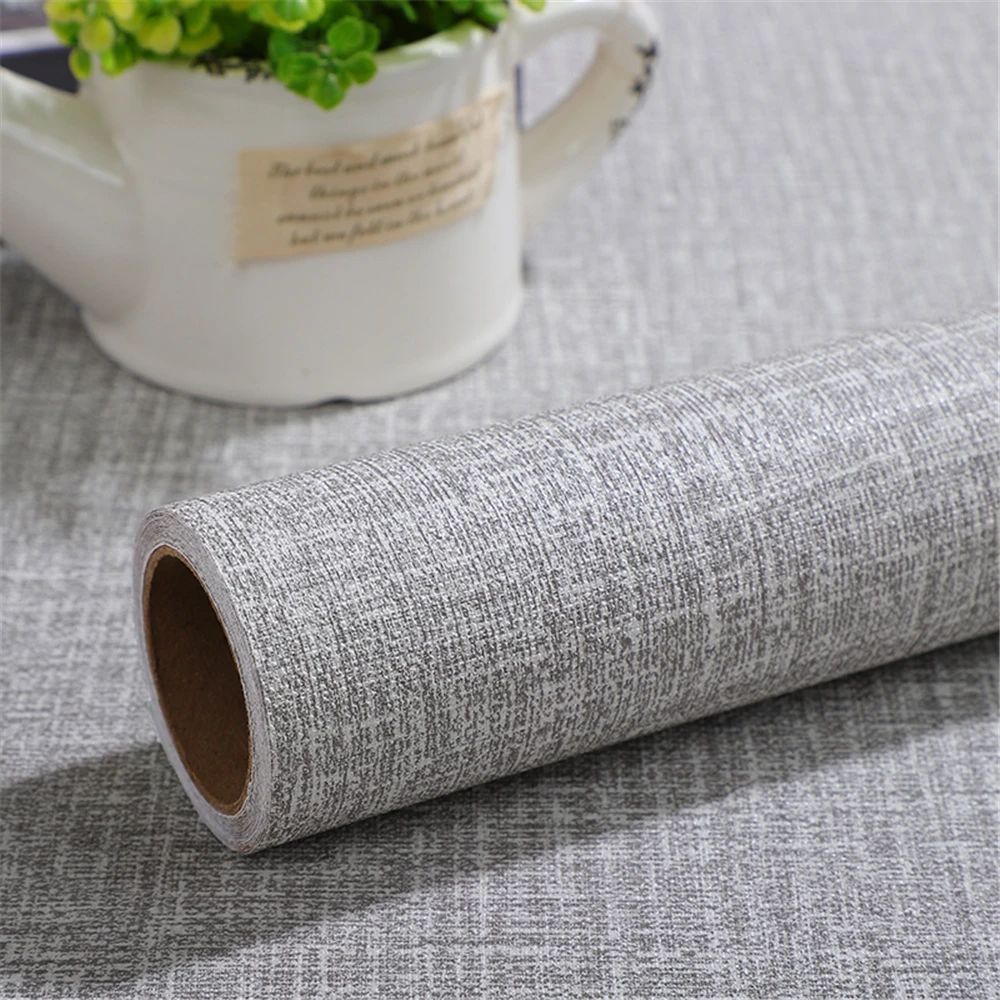 Linen Wallpaper for Cabinets Home Decor PVC Self Adhesive Wallpapers Bedroom  Living Room Solid Colour Waterproof Contact Paper infrared thermometer non contact temperature gun winter thermometer hd display screen 99 data storages ℃ ℉ unit 30 days standby white colour