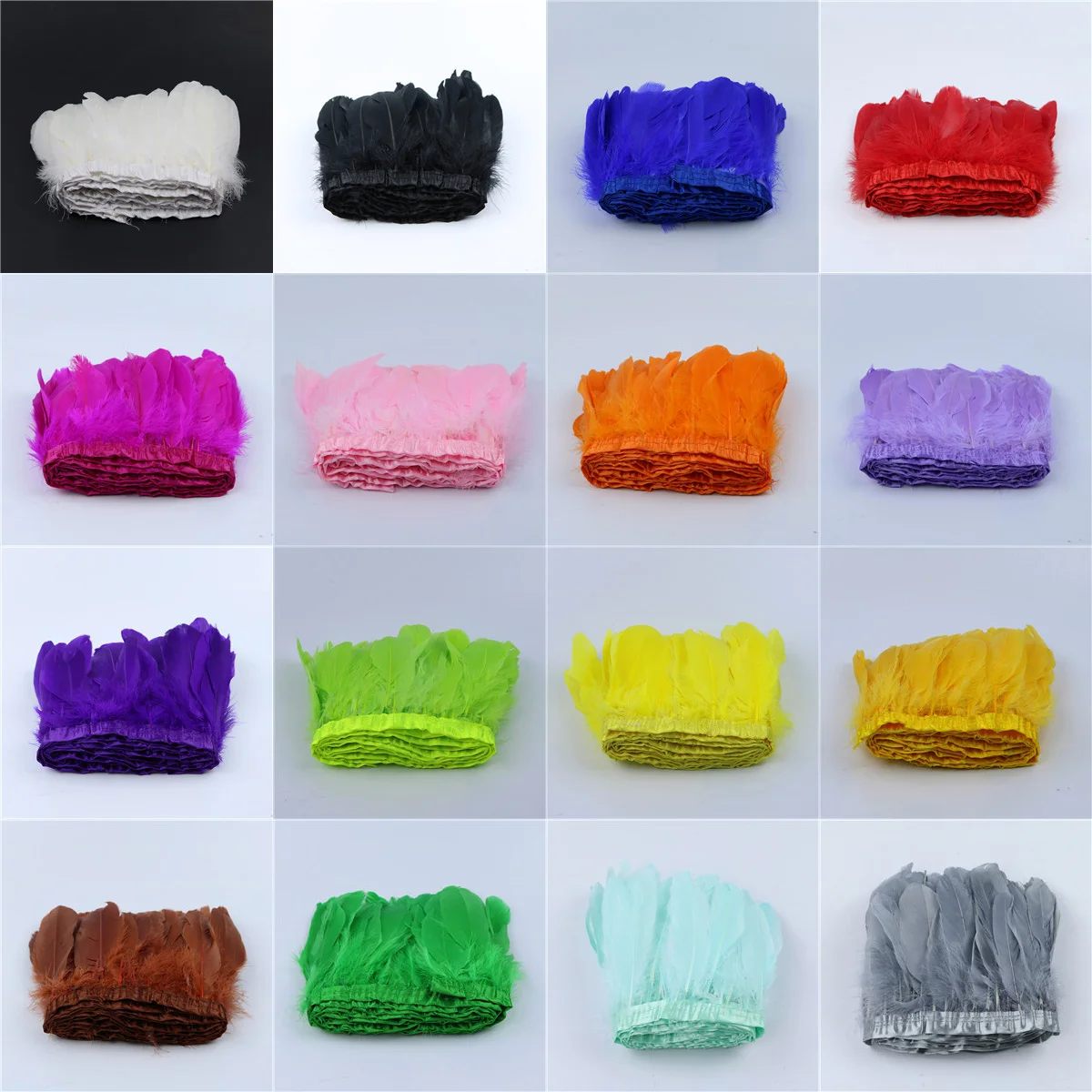 웨딩 파티 장 거위 깃털 트림, 15-20cm, 2 미터, 프린지 옷, 마크라메, 깃털, DIY 컬러 백조 깃털 리본