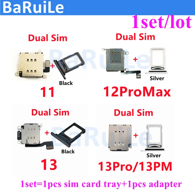 Dual SIM Card Reader Slot Socket Flex Cable+SIM TRAY Fr iPhone 13