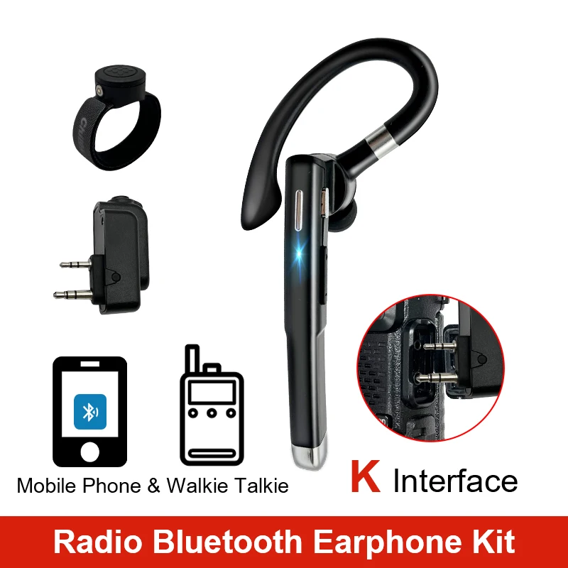 Walkie-talkie inalámbrico con Bluetooth, Radio bidireccional, auriculares  BT, PTT, auriculares para Kenwood Baofeng UV5R, BF888S, UV82 - AliExpress