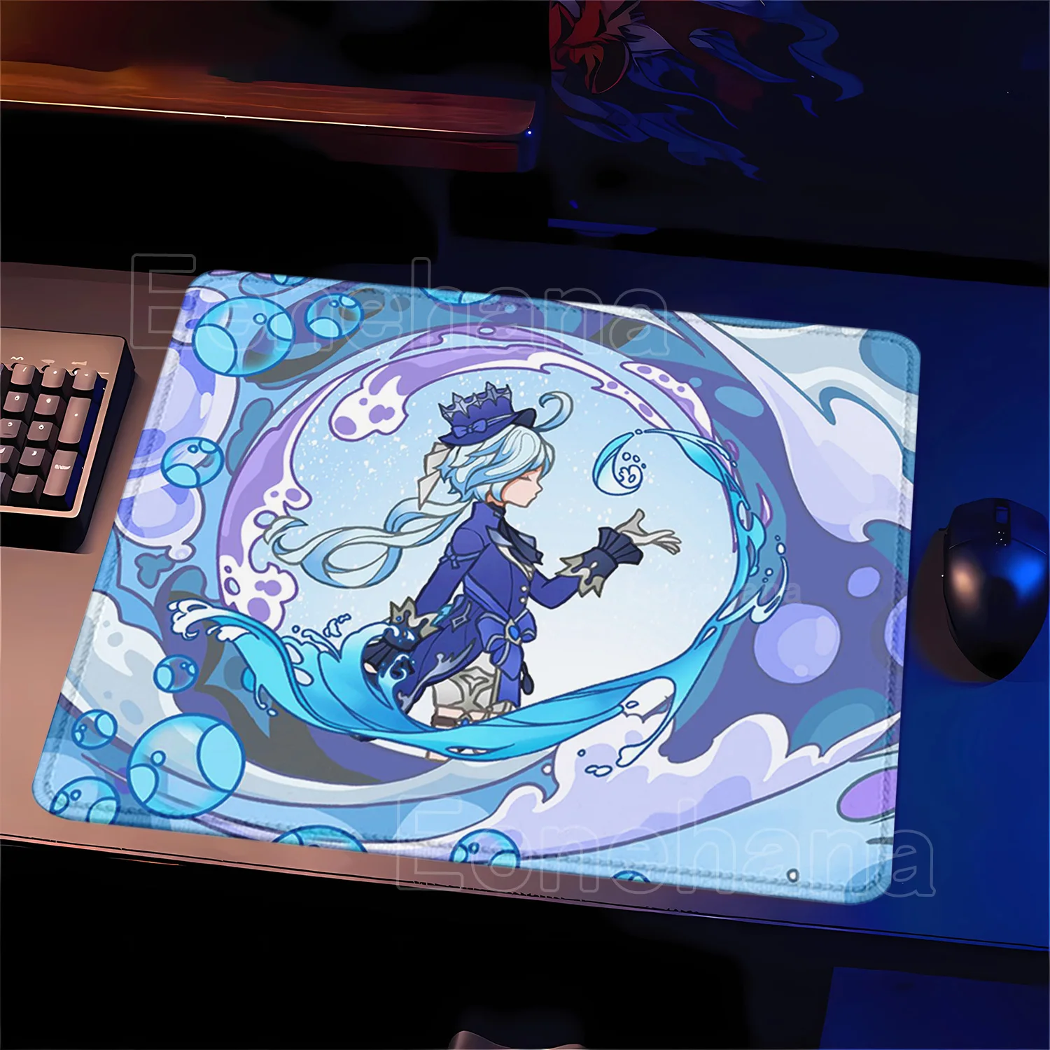 Enhanced Product Title:  
Premium Genshin Impact Themed Small Mouse Pad - Anti-Slip Rubber with Lock Edge