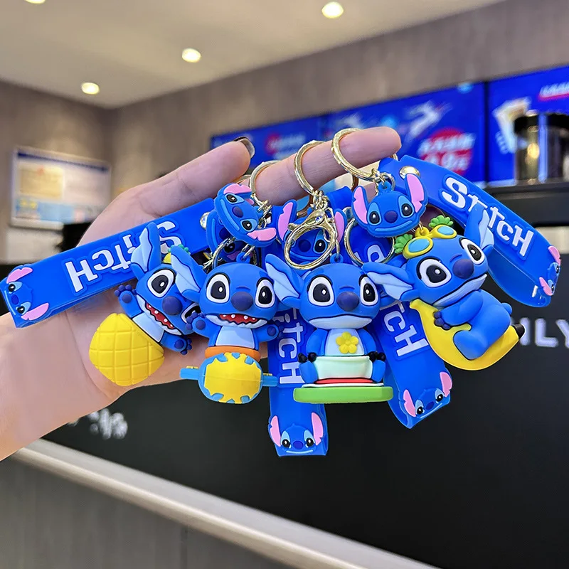 

Брелок из мультфильма Disney, аниме экшн-фигурки Лило и Ститч, металлическая серия с фруктами, украшение для автомобиля, подвеска для рюкзака, детские подарки
