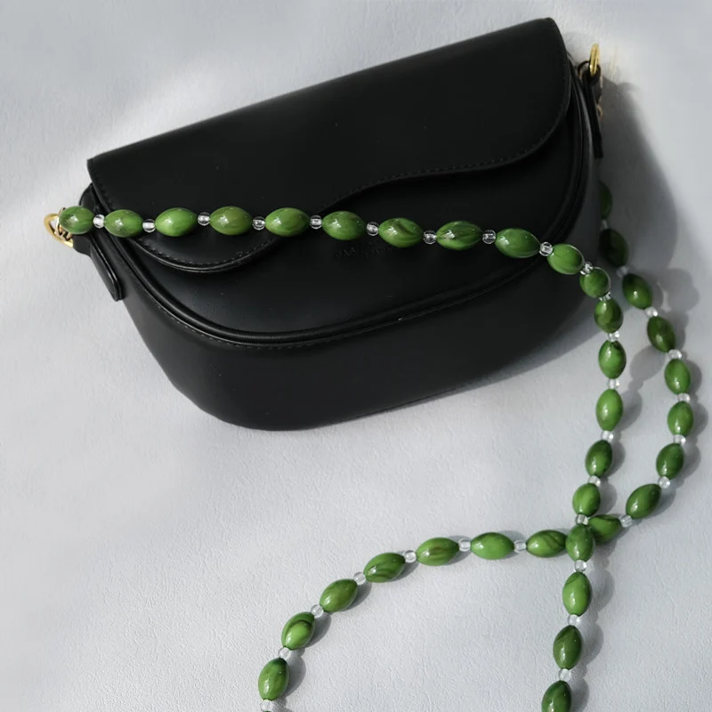 New Fashion Woman Bag Accessory Detachable Solid Beaded Chains Candy Acrylic Luxury Strap Women Eleagnt Shoulder Handle Chain