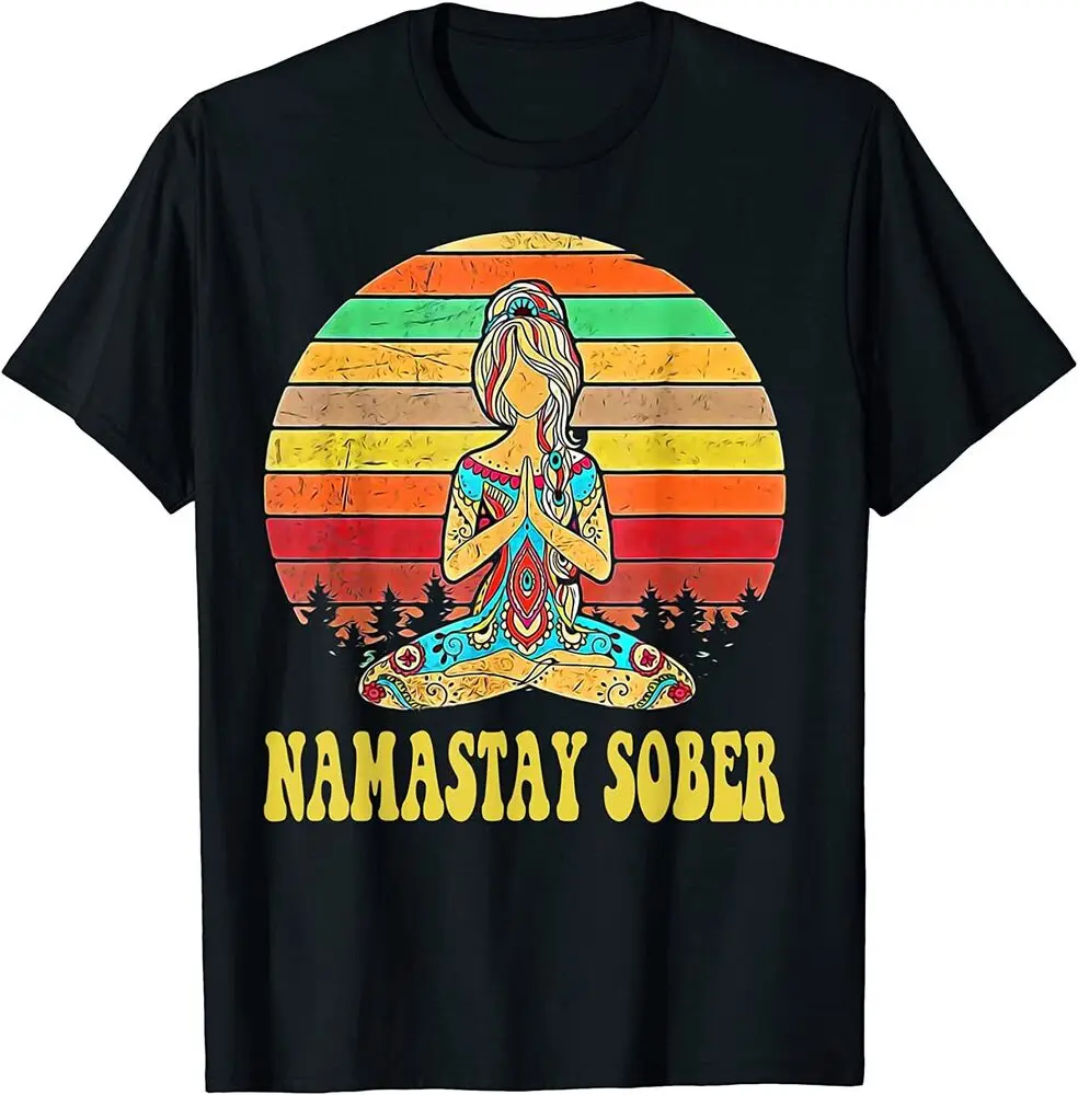 Футболка Namastay Sober NA AA 12 Step, Высококачественная футболка с коротким рукавом из 100% хлопка