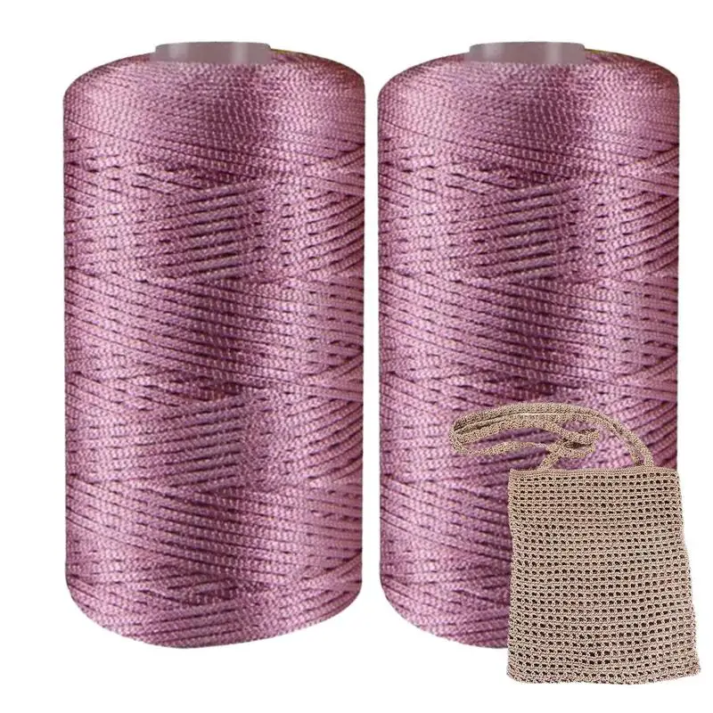 2pcs-Summer-Art-Yarn-Cord-Nylon-Crochet-Yarn-Cord-Thin-Ice-Cotton ...