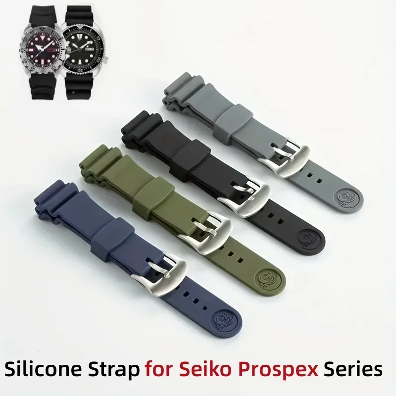 Cinturino Da 20Mm Per Seiko Prospex Series Spr009 Impermeabile Diving Silicone Sport Bracciale Anello Fibbia Accessori Per Orologi