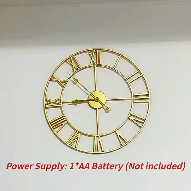 Wall Clock Iron Wall Hanging Clock Big Size 3D Nordic Metal Round Large Wall Watch Modern Style Clocks Decoration for Home Living Room