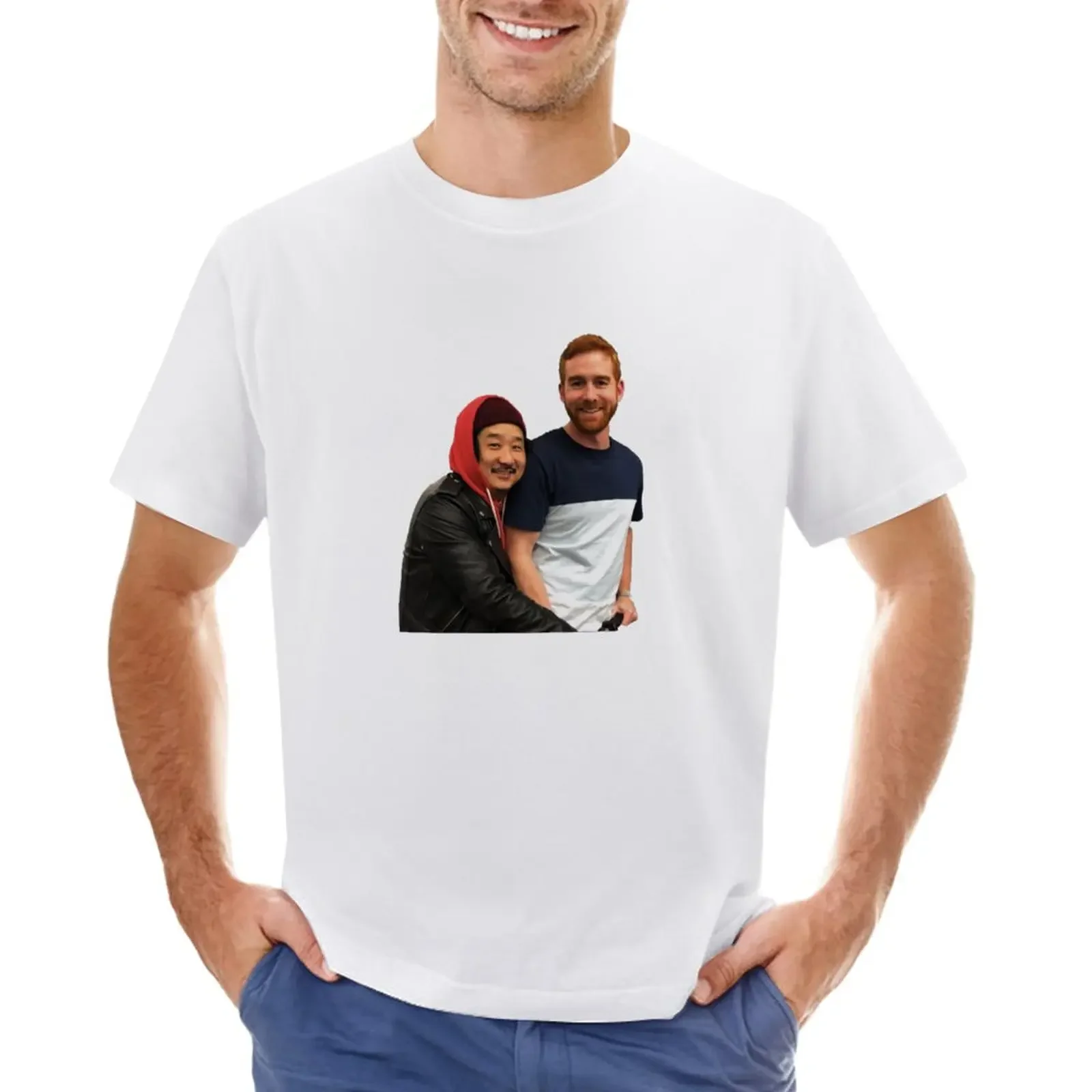

Andrew Santino Bobby Lee Bad Friends Podcast T-Shirt vintage tops blanks T-shirt men