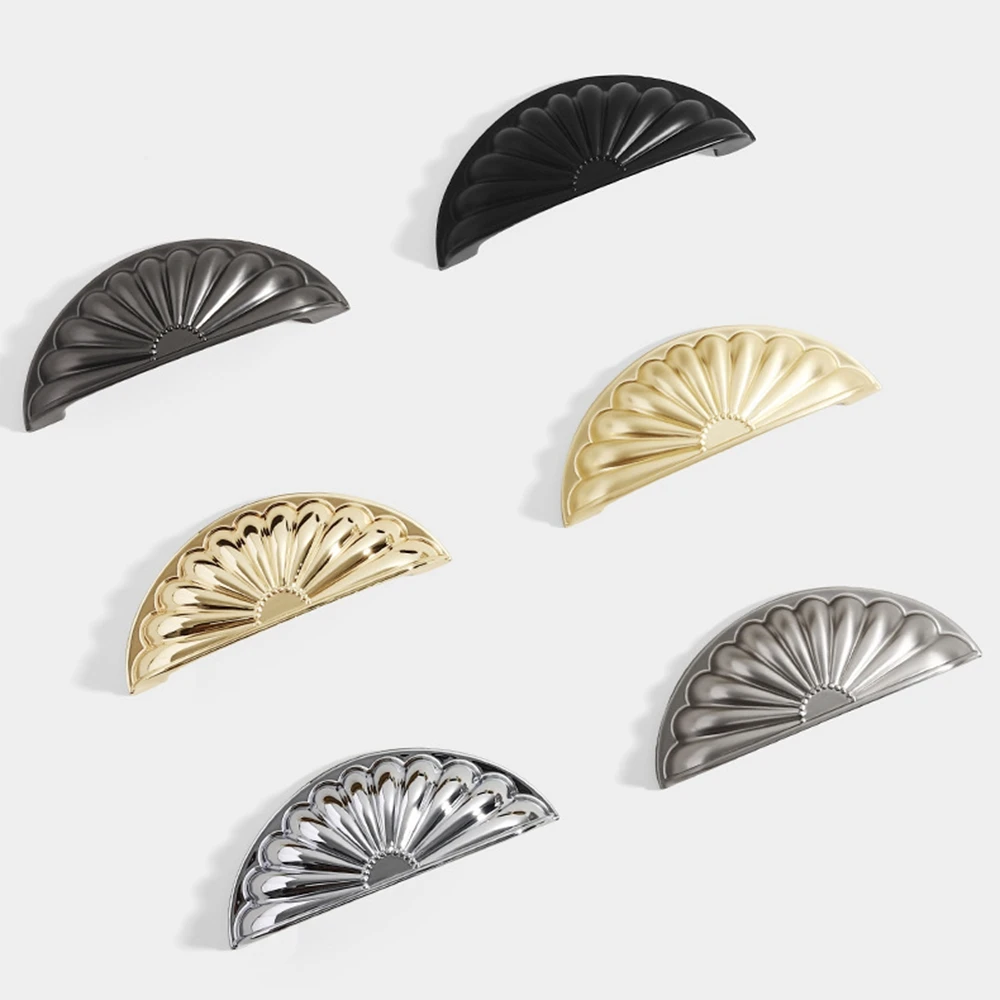 Fashion Zinc Alloy Shell Cabinet Handle Shell Style Multifunctional Furniture Knobs Hardware Furniture Drawer Pull Handles Door