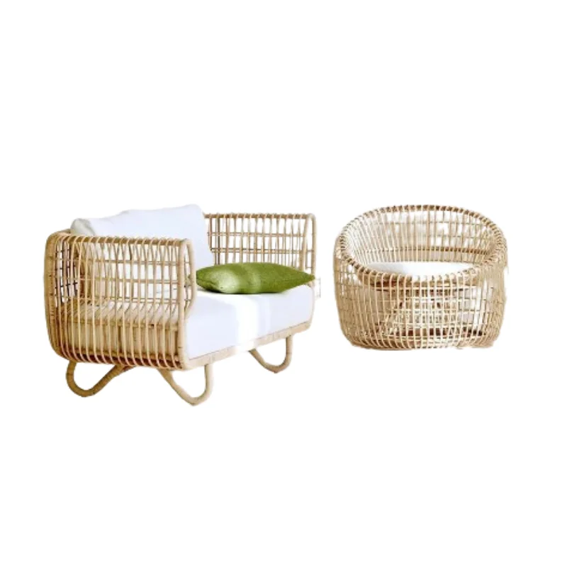 

Outdoor rattan sofa combination, outdoor courtyard furniture, garden living room, balcony, leisure rattan chair, waterproof
