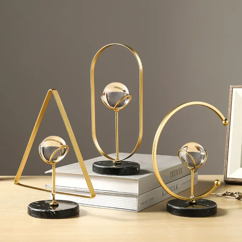 

European Style Iron Art Crystal Ball Decorations, Creative Living Room, Porch, Office Desk, Handicraft Decoration and Decoration
