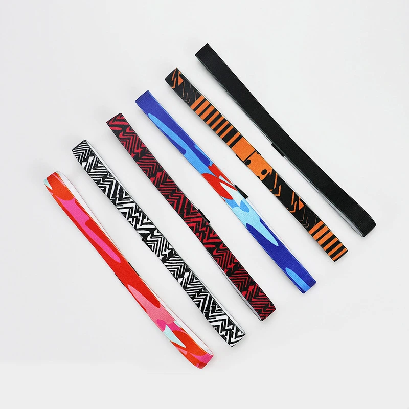 Candy Color Women Men Yoga Hair Bands Sports Headband Non-slip Running Elastic Rubber Sweatband Football Hair Accessories 6PCS sports headbands