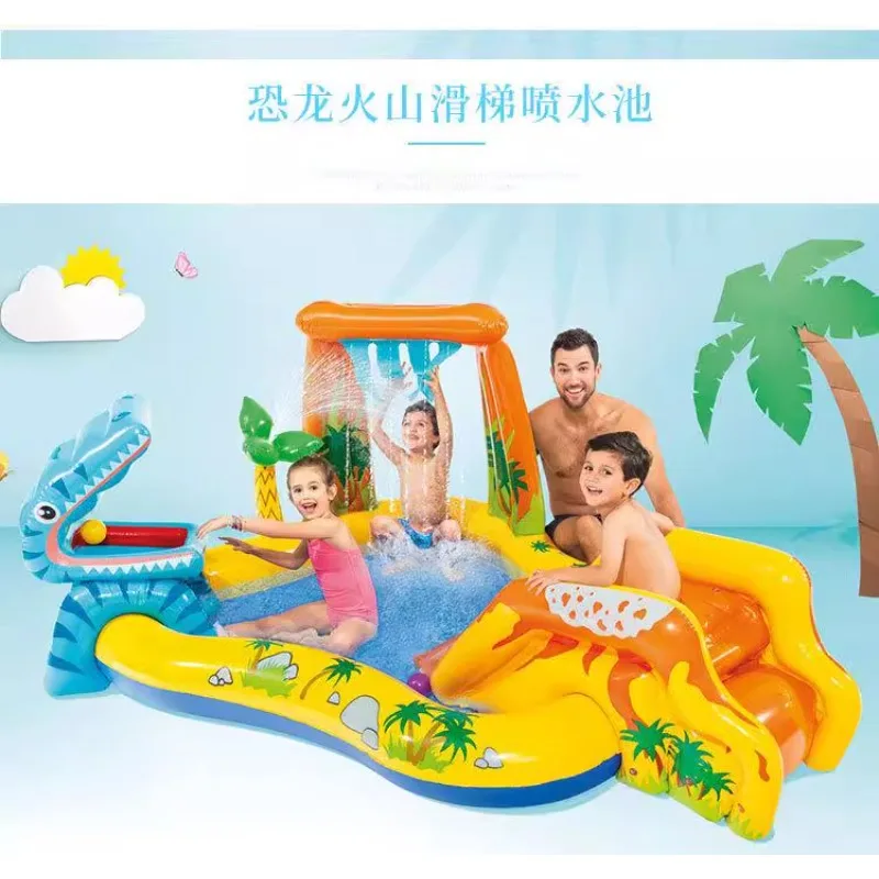Description Picture 4 of itemInflatable Kids Slide Pool Water Spray Bouncy Castle Outdoor Family Play Center
