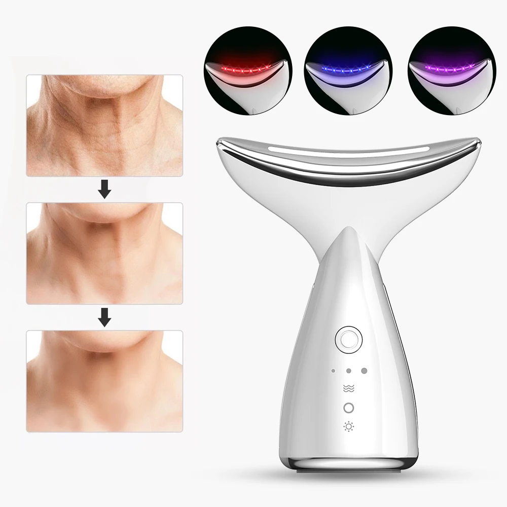 

Neck Beauty Device High-Frequency Vibration Photon Therapy Ems Firming Lifting Wrinkle Removing Whitening Skin Care Tools