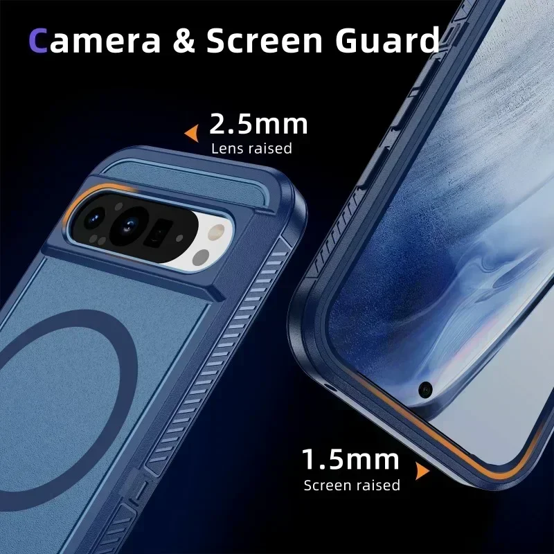 MagSafe Armor Shockproof Matte Phone Case with Magnetic Wireless Charging Stand Holder