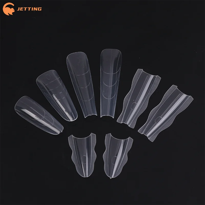 (신제품) 60개 샌드위치 네일 폼 빠른 네일 연장용 네일 몰드 초보자 전문가 여성용 플라스틱 네일 폼 도구