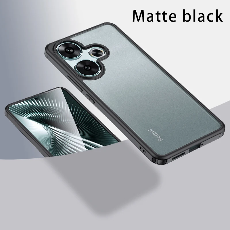 Matte Frosted & Transparent Ice Crystal Shockproof Rugged Protective Armor Case