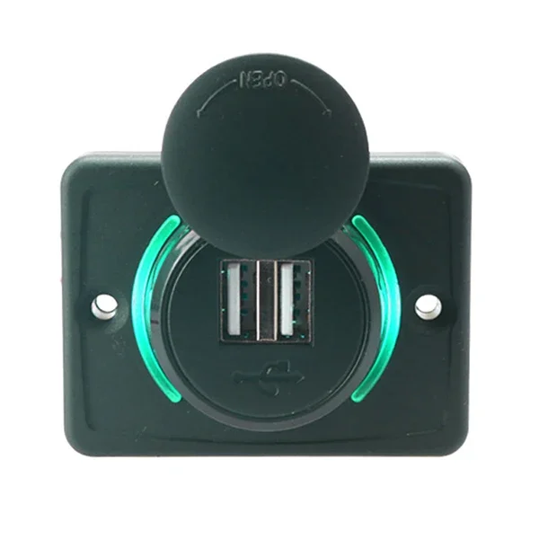 Dual USB Fast Charger Wall Mount Outlet with Sliding Cap