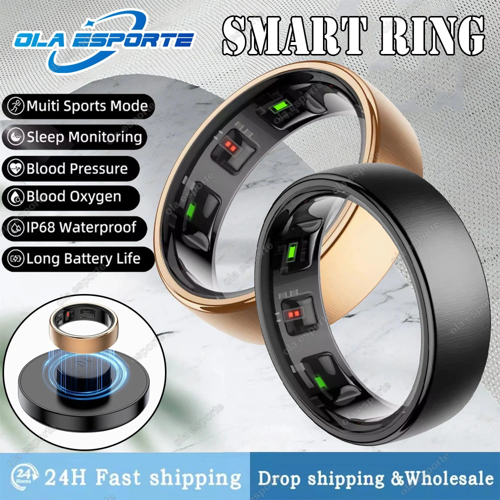 2025 New in Smart Ring For Men Women Ring Bluetooth Health Monitor Smartring IP68&5ATM Waterproof Multi-sport Modes Smartring