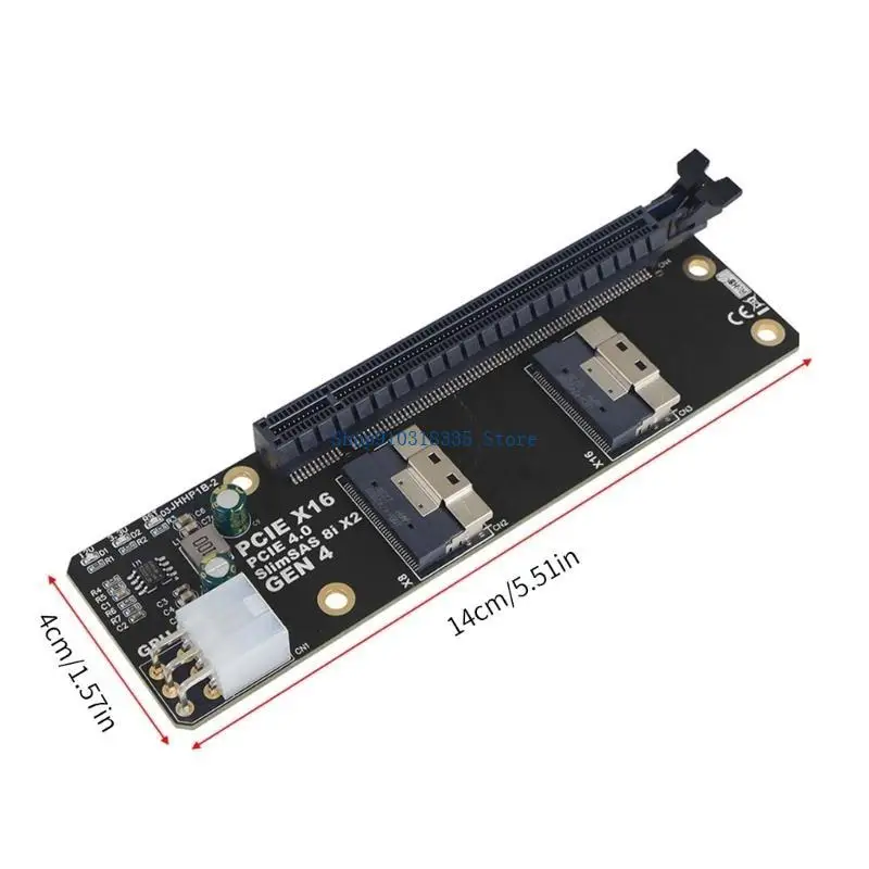 PCIE X16 슬롯-2 포트 네트워크 카드용 SlimSAS 8I 어댑터 보드 그래픽 비디오 카드 캡처 쉬운 설치