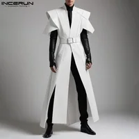 Casual mn Style Y-INCERUN Beau Hommes At Silhouette Long Cardigan Chemises Homme Solide Document À Manches Courtes Blouse S-5XL 1