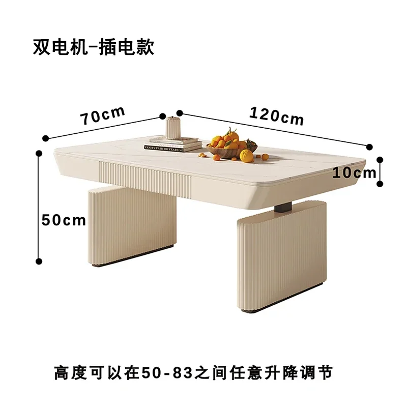 

Intelligent Lifting Coffee Table Multi-Functional Stone Plate Home Desk Coffee Table Integrated