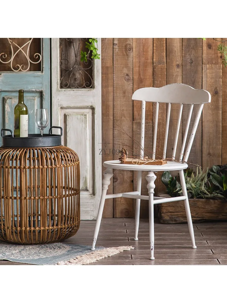 Nordic wrought iron sofa chair leisure balcony outdoor sunscreen