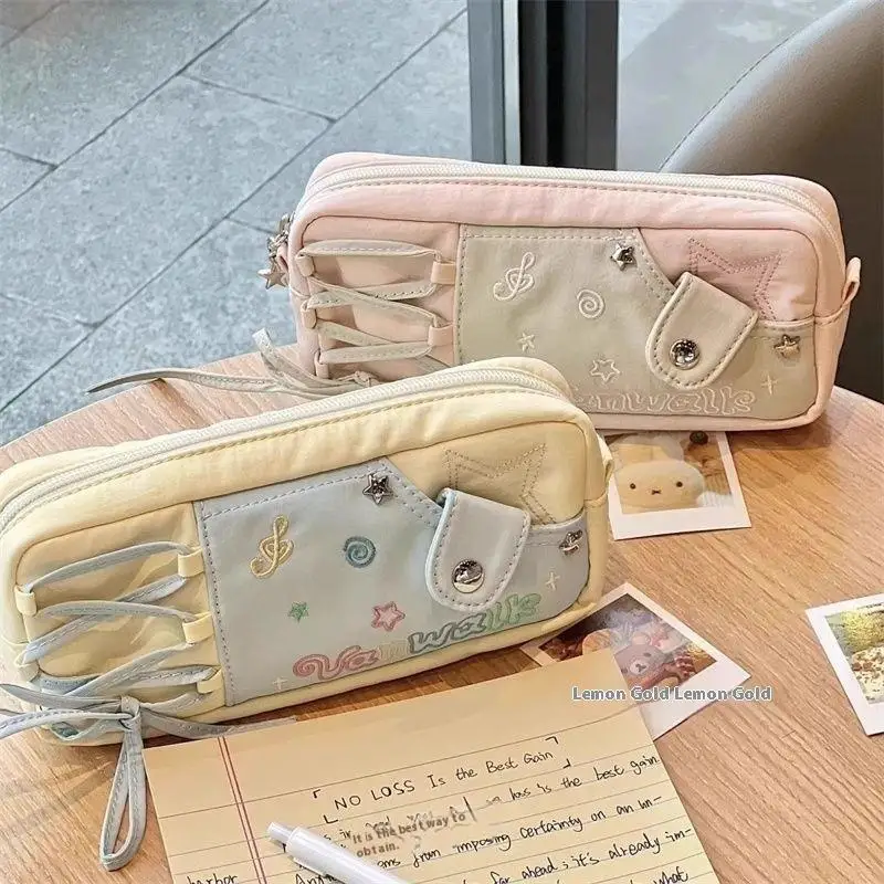 귀여운 대용량 다층 학생용 필통, 문구 파우치, 학용품 정리함, 필통