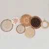 Nordic Style Straw Rattan Wall Decor, Round Rattan, Wall Basket, Decoration Rattan Crafts, Hanging Frame Ornament 1