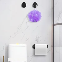 ชุดอุปกรณ์ห้องน้ำ 3 ชิ้น ติดผนัง ที่ใส่กระดาษชำระ 2 ตะขอแขวนผ้า สไตล์โมเดิร์น สีดำ อุปกรณ์ตกแต่งห้องน้ำ ของขวัญตกแต่งคริสต์มาส 5