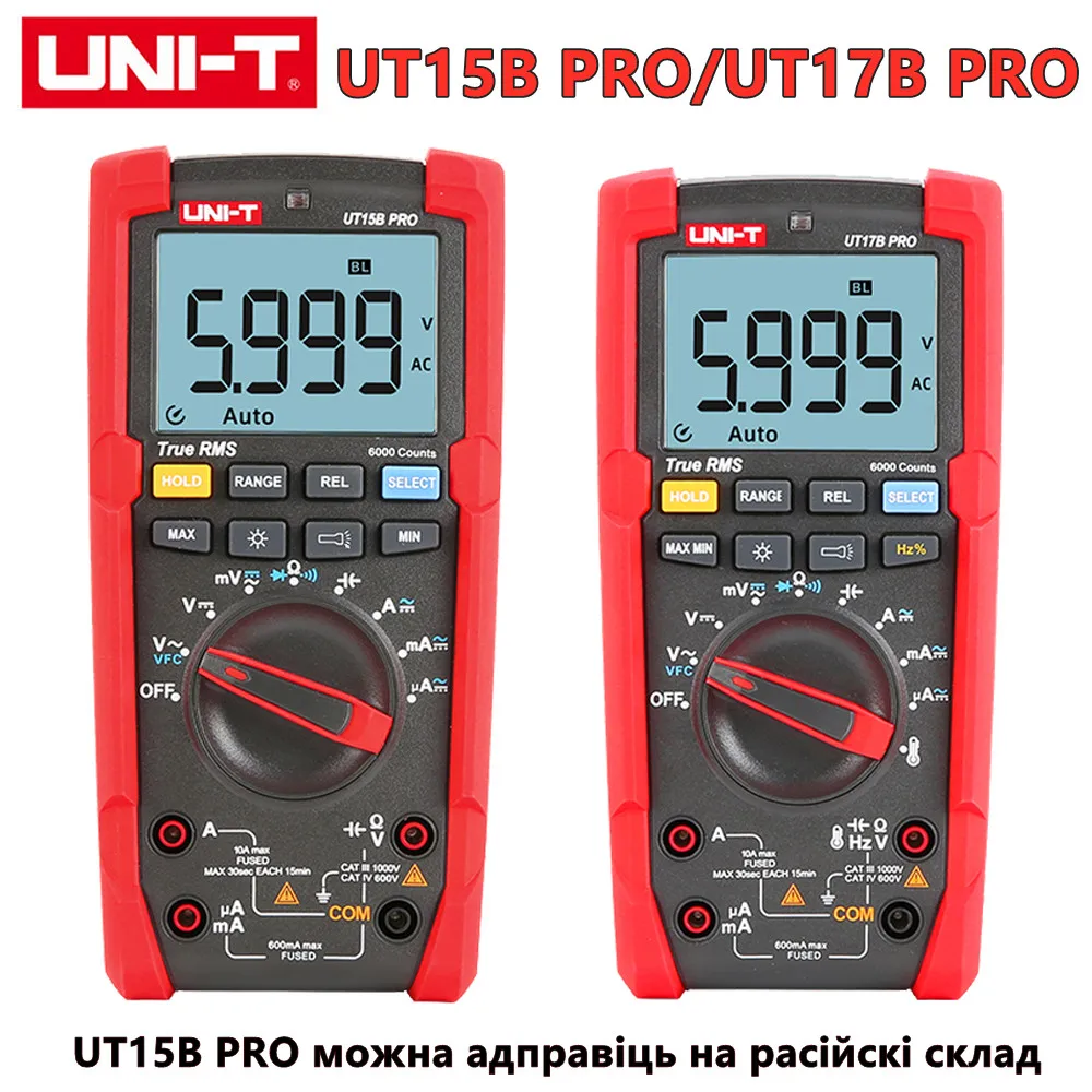 

UNI-T UT17B/15B/18B PRO Professional Digital Multimeter True RMS Voltage Tester Display Digits VFC Capacitor Resistor Meter