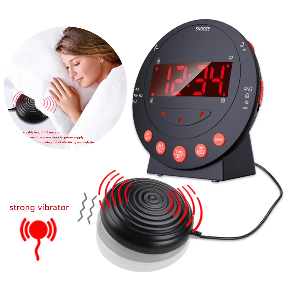 Led Anti Sleep Drowsy Reminder Clocks Stepless Volume Adjustable Dimmer