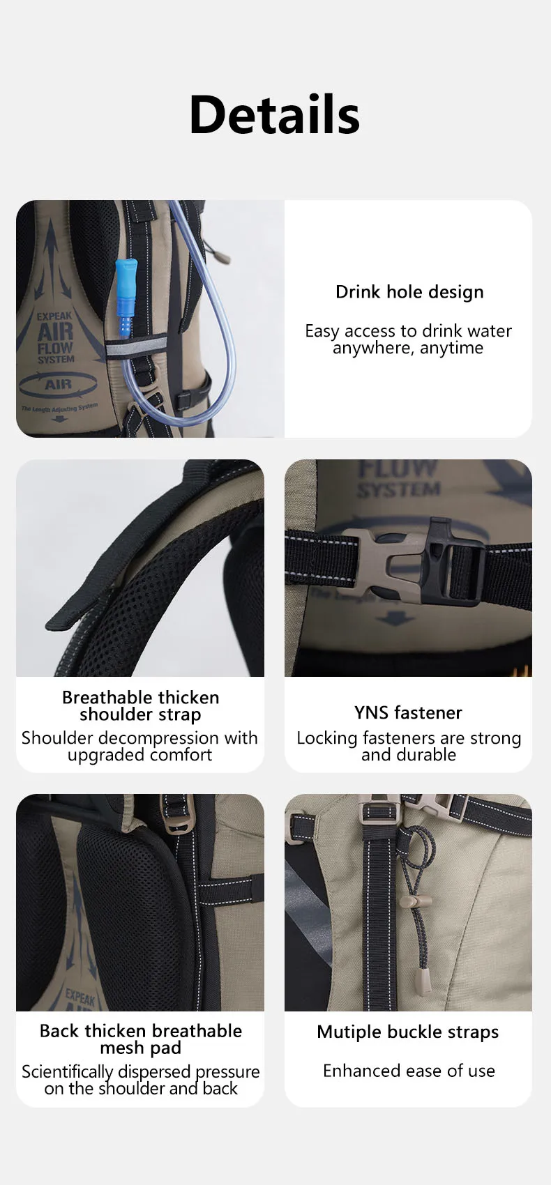 Naturehike 70L Camping Rucksack Ergonomische Große Kapazität Wandern Taschen Für Mann Mit Regen Abdeckung Outdoor Reise Trekking Rucksäcke – Detail 16