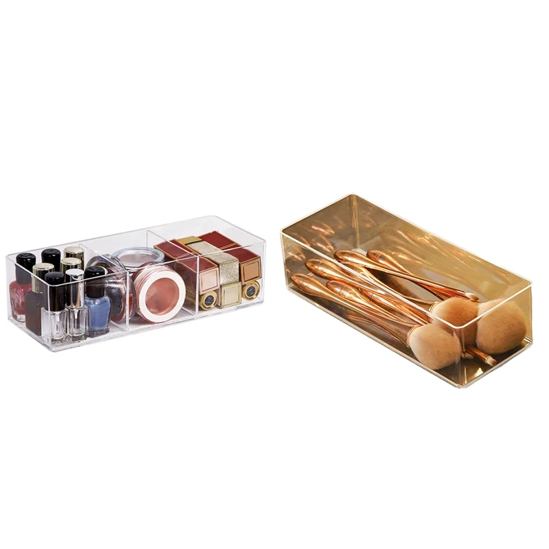 

New Transparent Acrylic Cosmetic Layered Storage Box Dressing Table Cosmetics Storage Box Desktop Drawer Storage Box