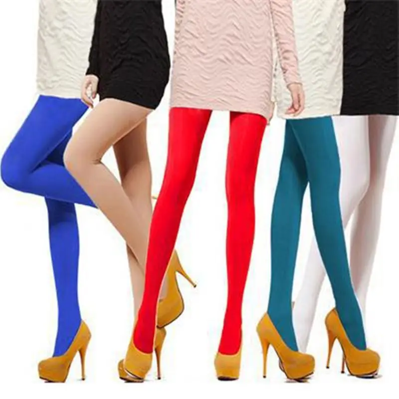 Women Candy Color Warm Sexy Tights 120D Velvet Seamless Pantyhose Spring Summer Large Elastic Long Stockings