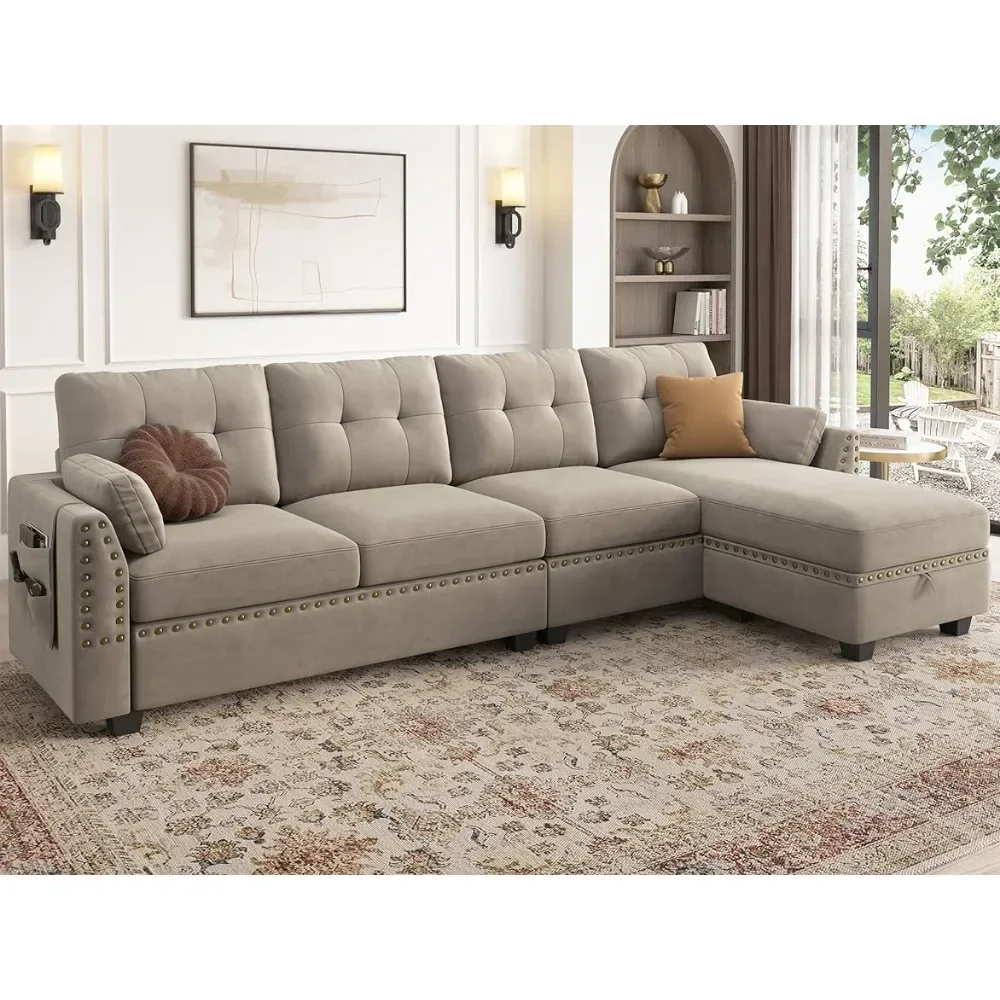 

Living Room Sofa, Convertible Sectional Sofas, L-shaped Storage, Ottoman-style Small Space Reversible Sectional Couch