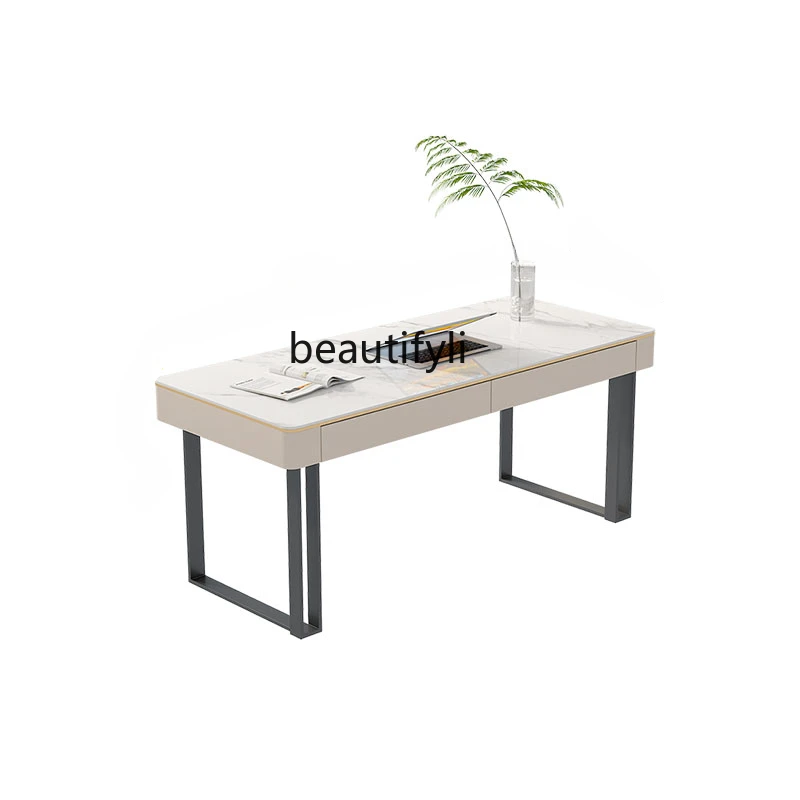 

Стол с каменной тарелкой, роскошный современный ученический стол для дома и учебы, итальянский минималистичный верстак, компьютерный стол