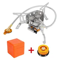 5800W Windproof Camp Stove Camping Tea Stove with Fuel Canister Adapter Piezo Ignition Carry Case for Backpacking Hiking 1