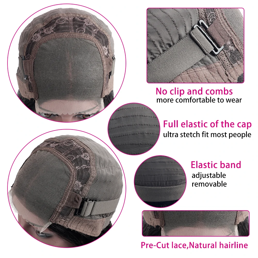 Glueless Wig Human Hair Ready to Wear Lace Peruvian Body Wave Lace Front Wig Lace Closure Wig Wear And Go Wigs