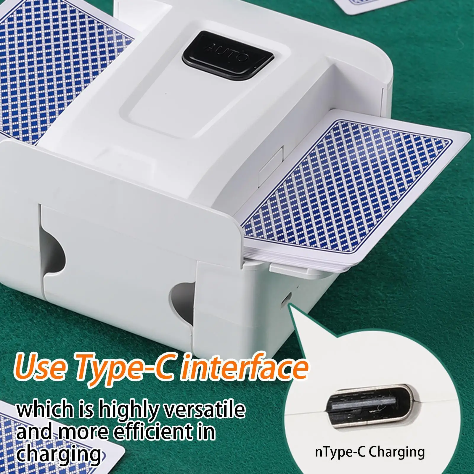 Automatic Card Shufflers 2 Deck Electric Casino Card Shufflers Rechargeable Cordless Poker Machine Built-in 2000mAh Battery