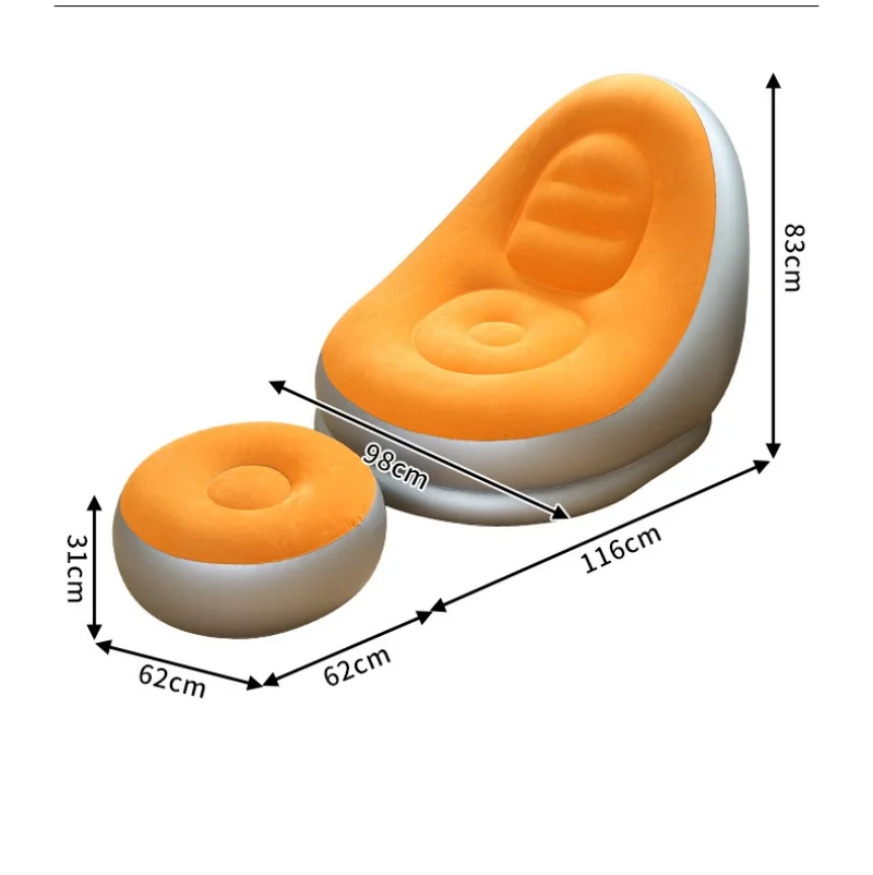 Lazy Air Sofa Bed With Pedals Modern Leisure Inflatable Sofa for Home Outdoor Office