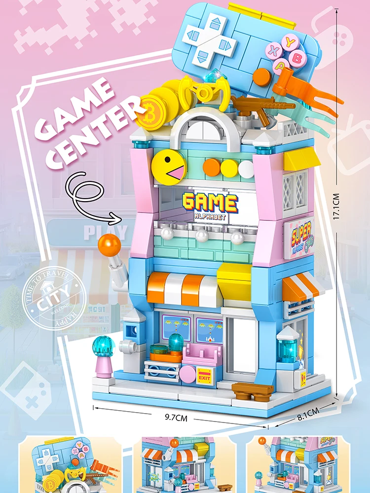 Street View Series City Architecture Building Blocks Toy Store Model DIY Assembl