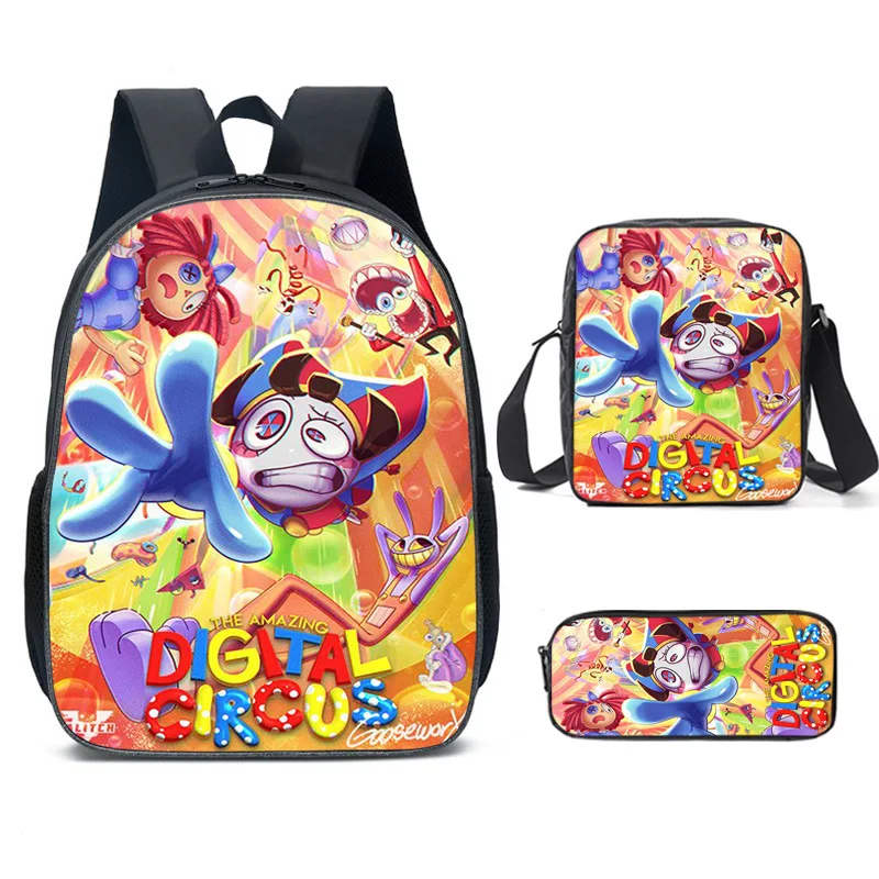 Bolsa Escolar con diseño de circo DIGITAL para niños, morral escolar con diseño de dibujos animados, ideal para regalo de cumpleaños, 3 unidades