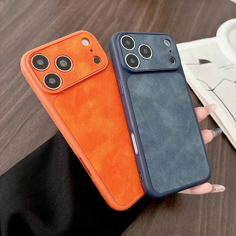 Luxury Leather Matte Phone Soft Case - Shockproof Back Cover