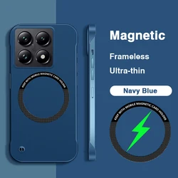 Xiaomi 14T Pro Luxury Frameless Magnetic Lightweight Back Cover - Xiaomi 14t (Navy Blue)