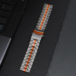 Men's Titanium Luxury Wristband - Premium 20mm/22mm Strap - 22mm (Titanium orange)